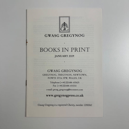 Leaflet Gwasg Gregynog | Books in Print January 2009