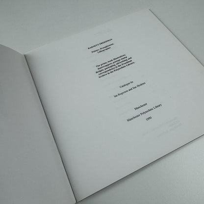 Barnett Freedman. Painter, Draughtsman, Lithography by Ian Rogerson and Sue Hosk | Manchester Polytechnic Library exhibition catalogue, 1990
