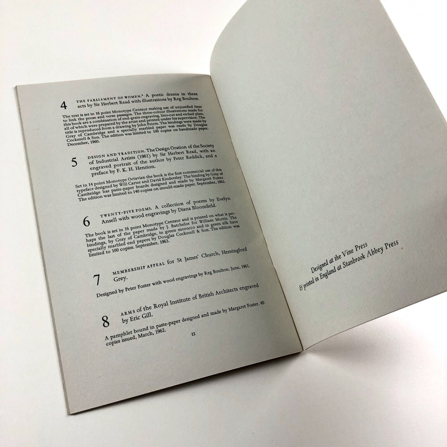 Books from Stanbrook Abbey Press and The Vine Press | The Times Bookshop, 1965