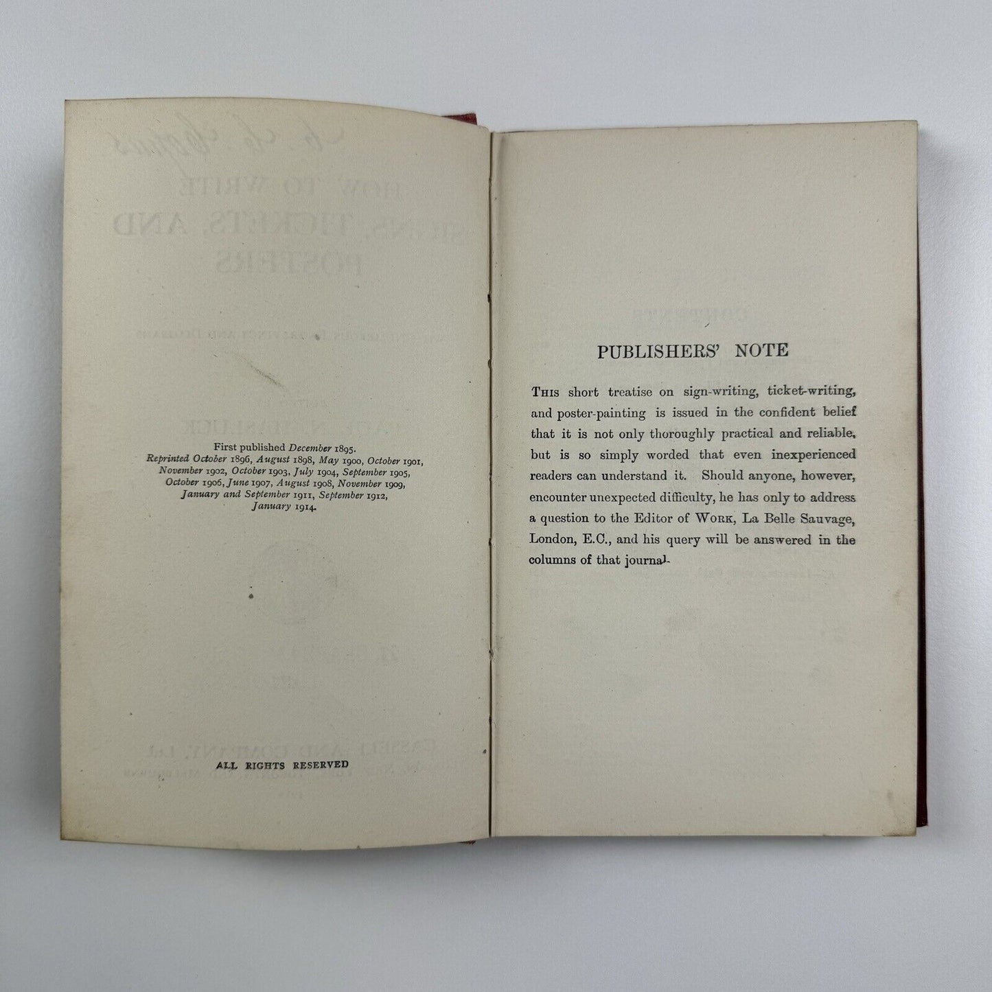 How to write signs, tickets and posters editor Paul N. Hasluck | Cassell & Co, 1914 [Copus & Sons]
