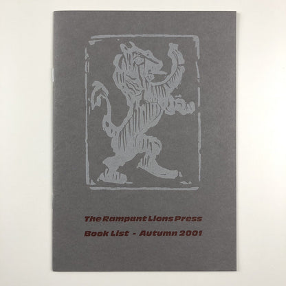 The Rampant Lions Press Book List – Autumn 2001 booklet