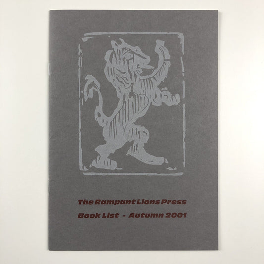 The Rampant Lions Press Book List – Autumn 2001 booklet