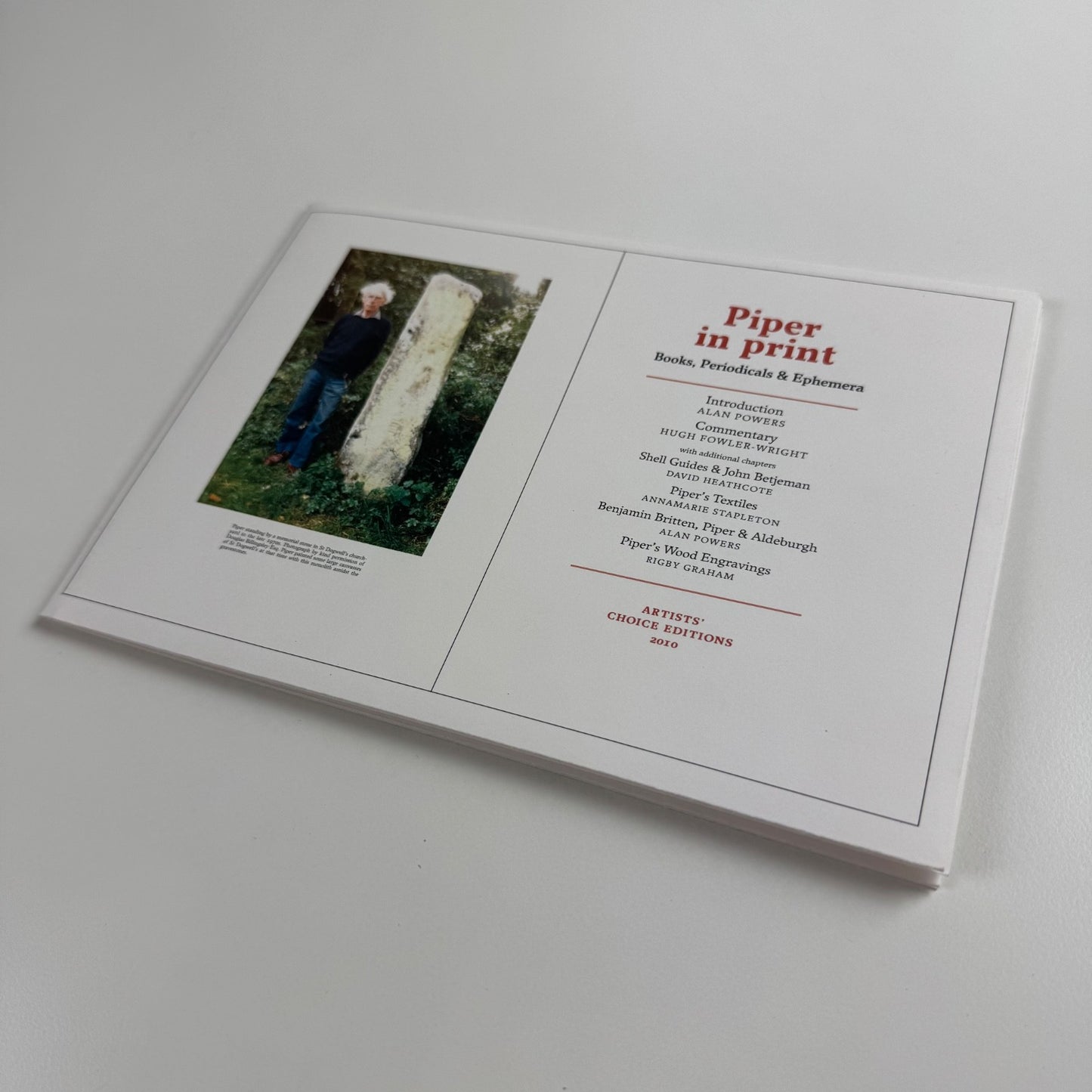 Fold-out promotional leaflet Piper in Print Artists' Choice Editions, 2010