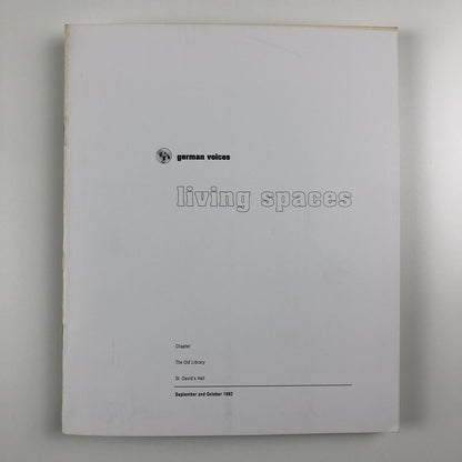 German voices. Living Spaces | Chapter programme | Cardiff 1992