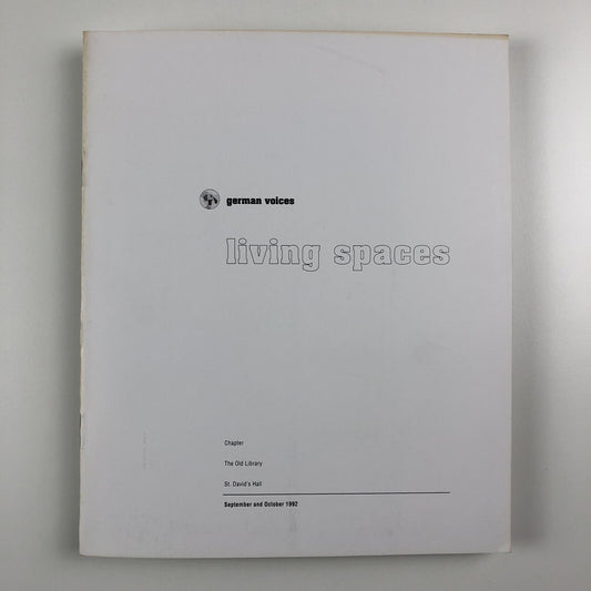 German voices. Living Spaces | Chapter programme | Cardiff 1992