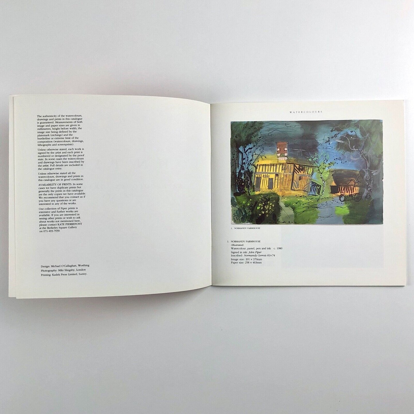 John Piper watercolours, drawings & prints | Berkeley Square Gallery catalogue