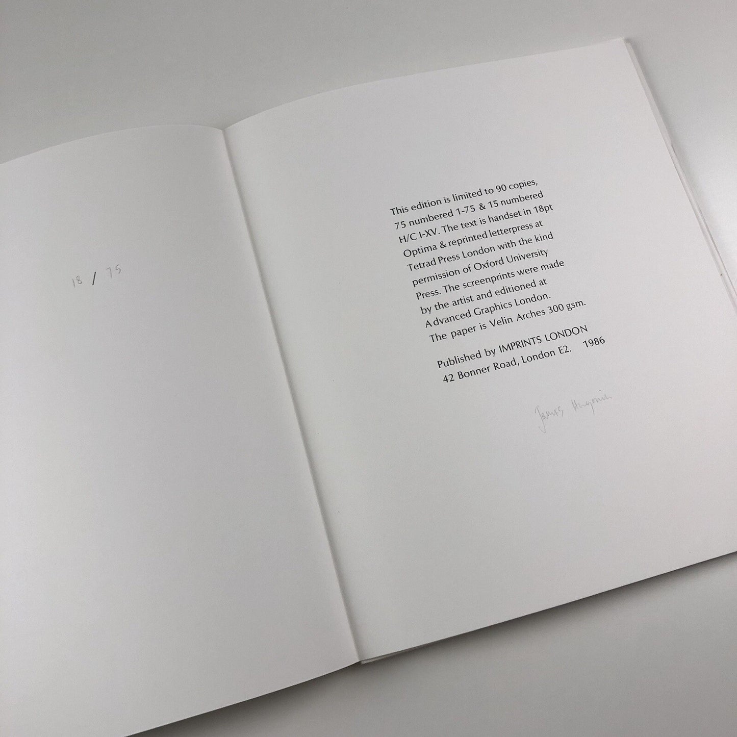 James Hugonin – Ode to Basil Bunting | Four screenprints | 1986 signed limited edition