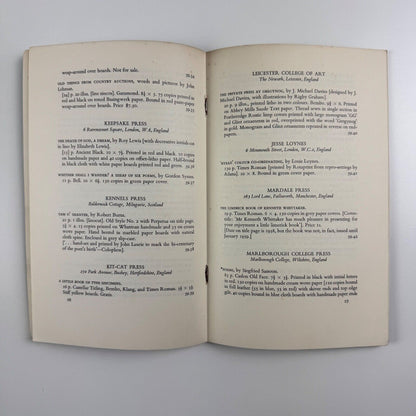 Private Press Books 1959. Edited by Roderick Cave and Thomas Rae | North Harrow Private Libraries Association, 1960