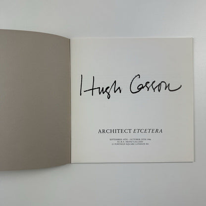 Hugh Casson. Architect etcetera | RIBA Heinz Gallery catalogue booklet, 1986