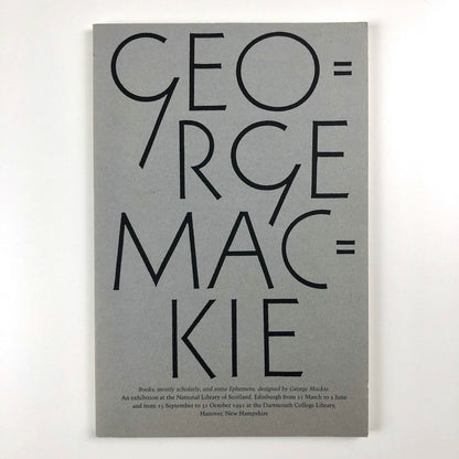 Books, mostly scholarly, and some Ephemera | Designed by George Mackie | NLS 1991