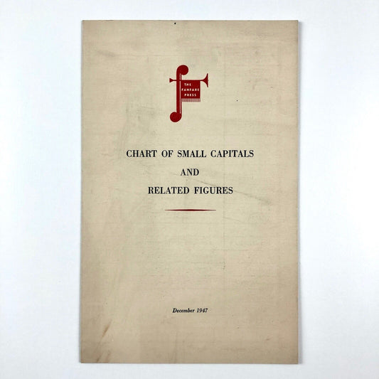 Chart of small capitals & related figures | The Fanfare Press type specimen | December 1947