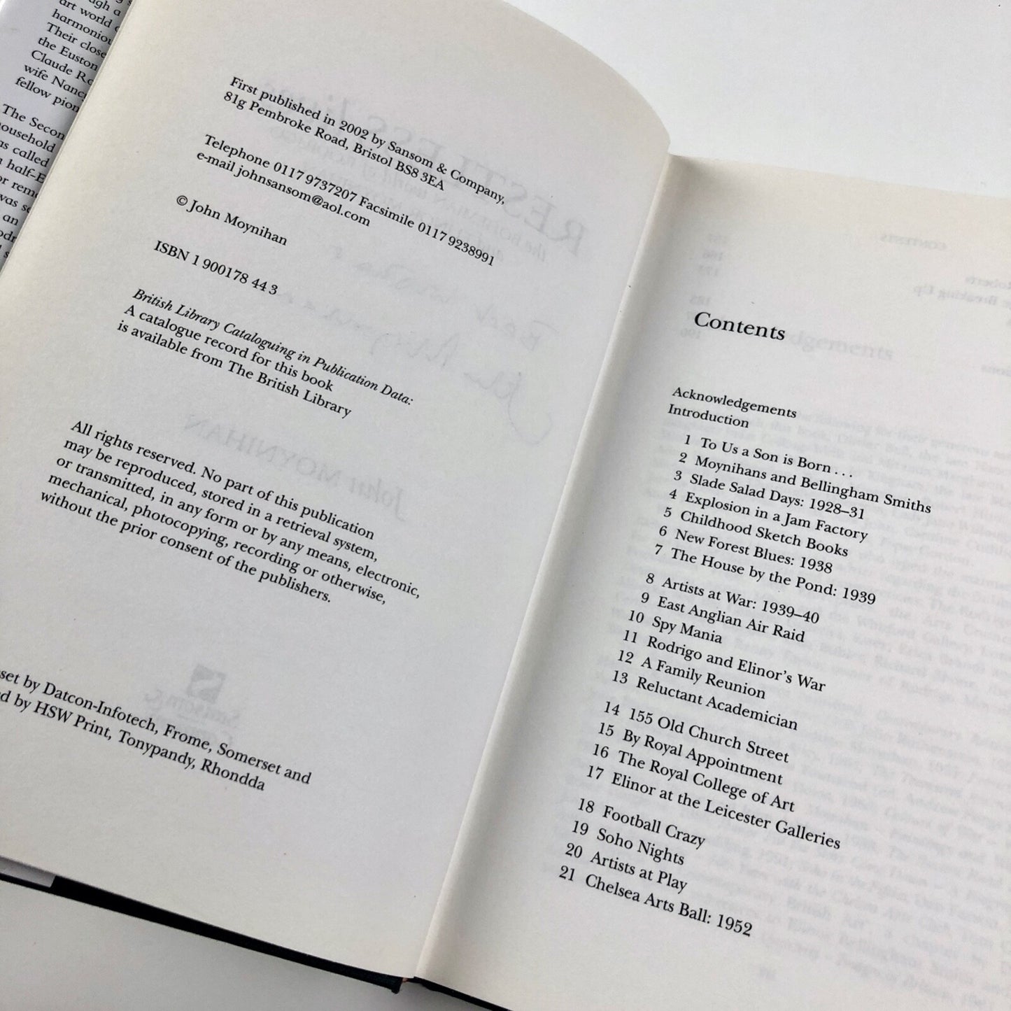 Restless Lives – the Bohemian world of Rodrigo & Elinor Moynihan by John Moynihan | Samson &amp; Company, 2002