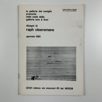 Disegni di Raph Cleeremans | Galleria del Naviglio, Milan January 1981 | Exhibition leaflet
