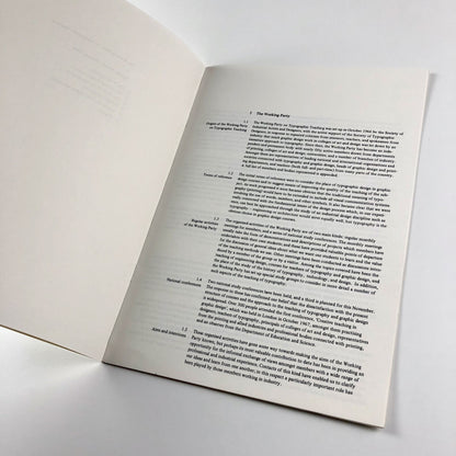 The Working Party on Typographic Teaching. Interim Report, October 1968