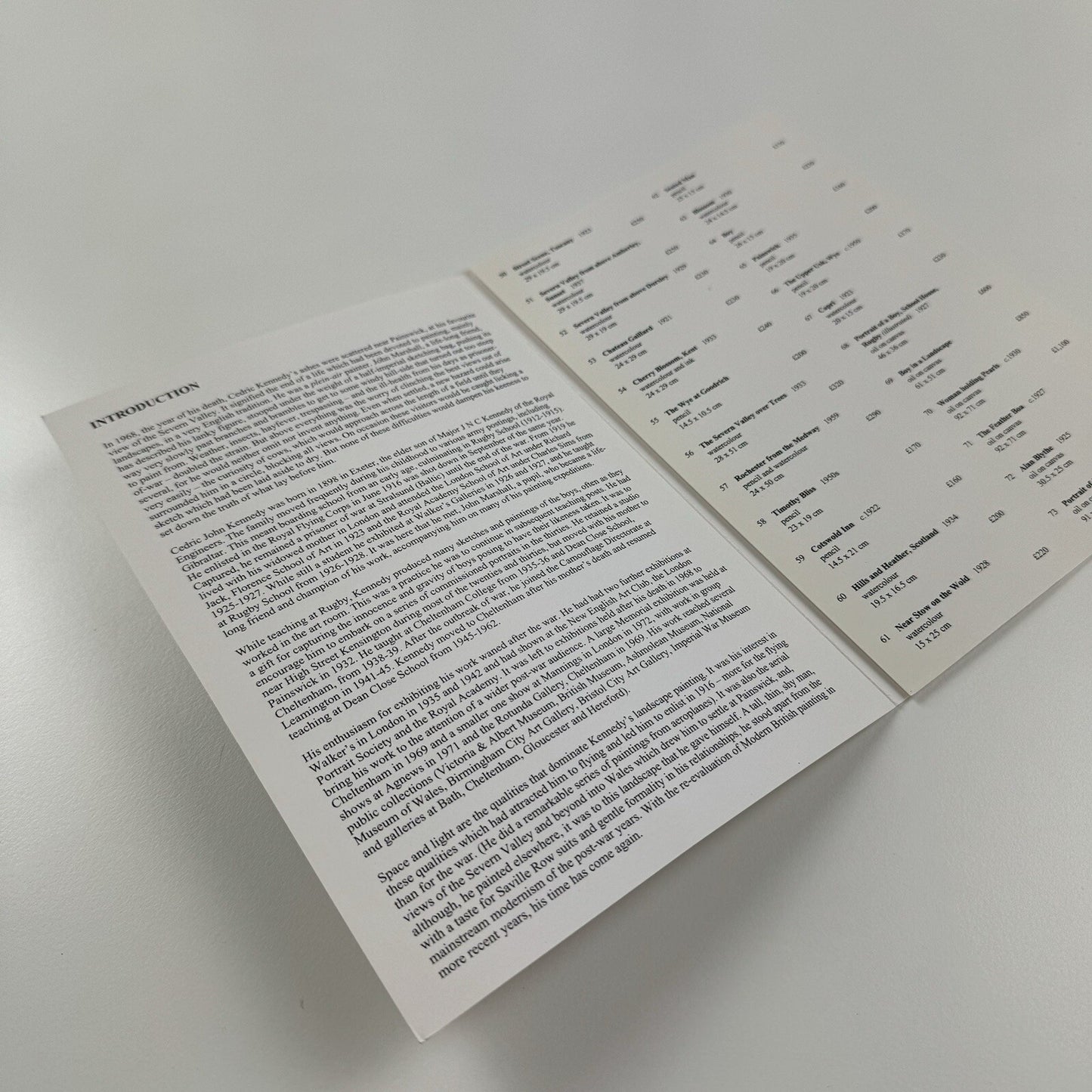 Folded card/catalogue – Cedric Kennedy | Sally Hunter Fine Art, 1997