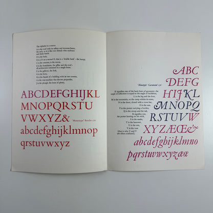 Leaflet Monotype Centaur Victor Hugo Herman Zapf Manuale Typographicum, undated