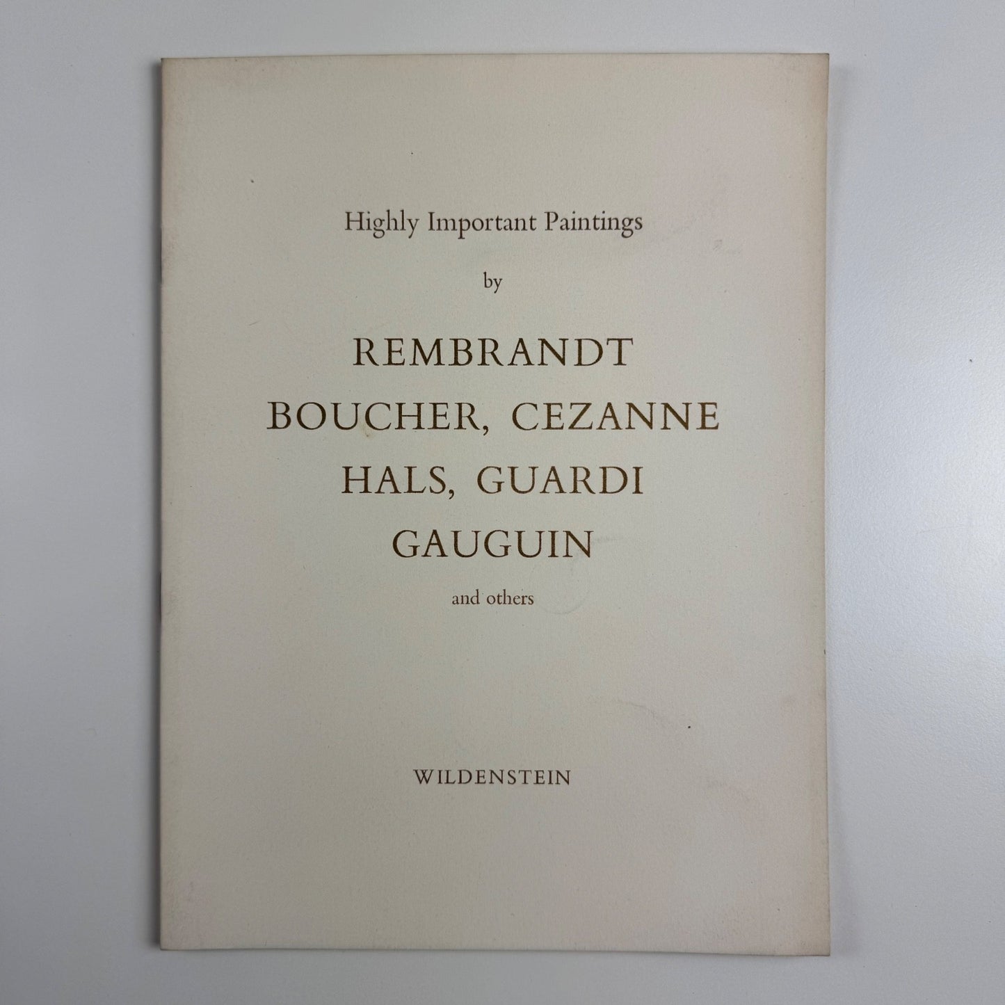 Highly Important Paintings by Rembrandt, Boucher, Cezanne, Hals, Guard, Gaughin and others | Wildenstein & Co, 1959