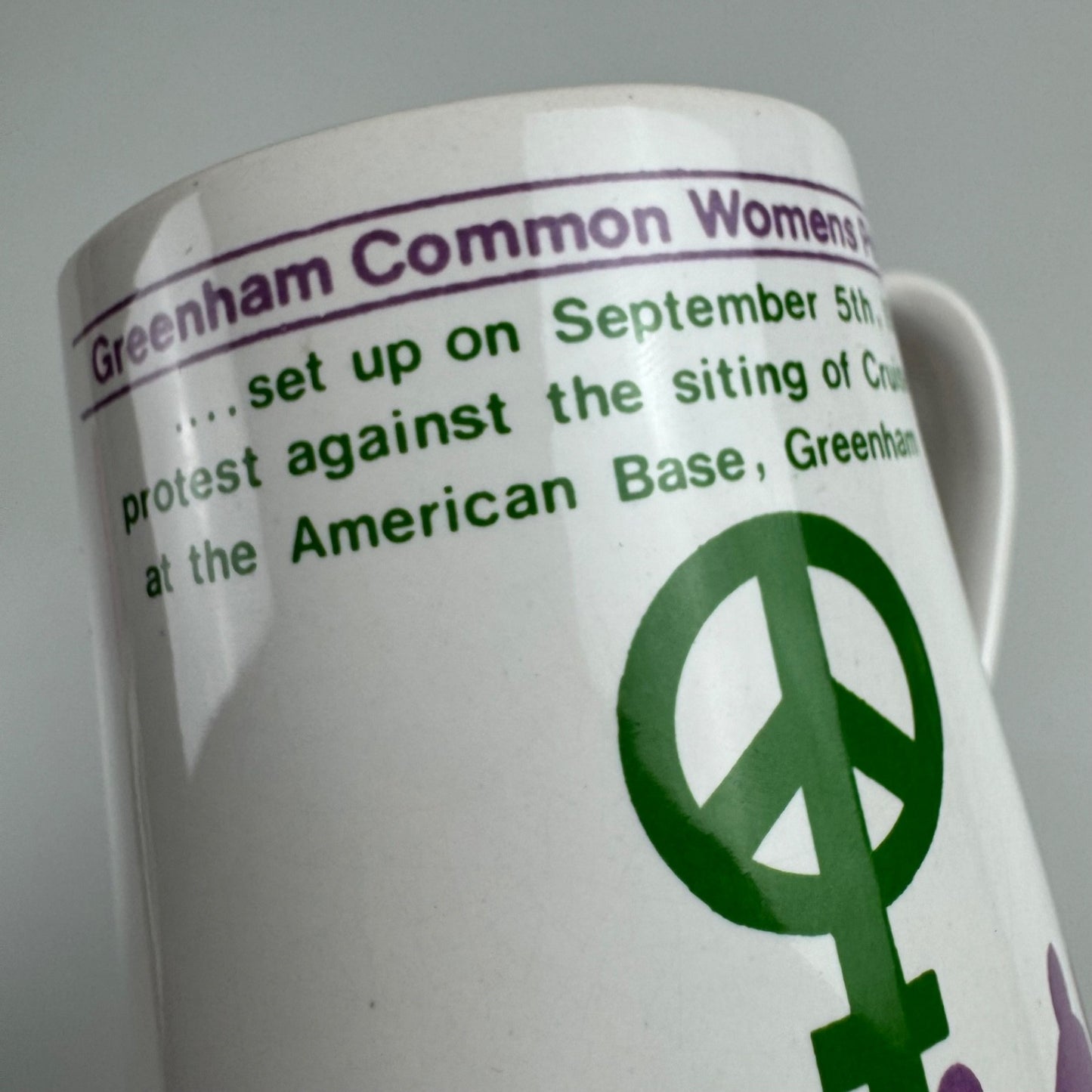 Commemorative mug CND Greenham Common Womens Peace Camp, Acton CND 1982
