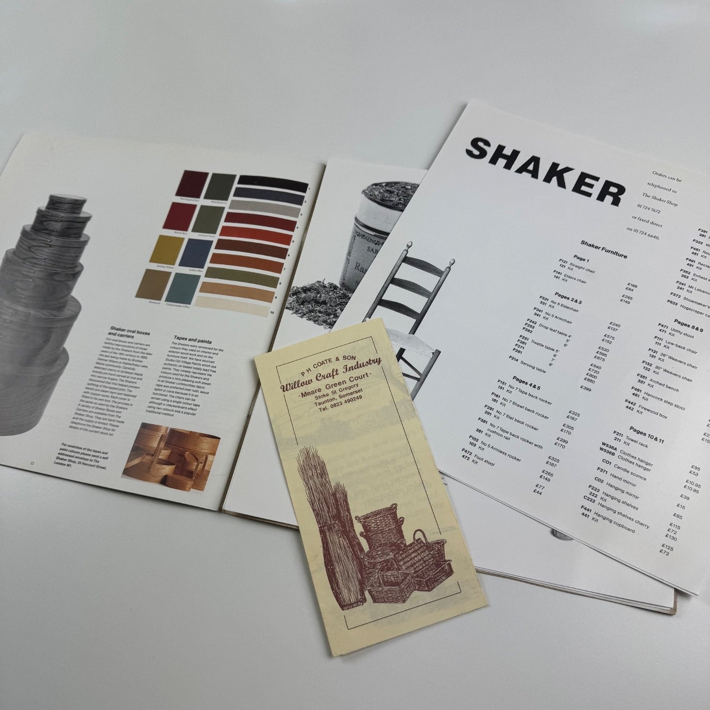 The Shaker [furniture] Shop London catalogue and price list. Dated 1989