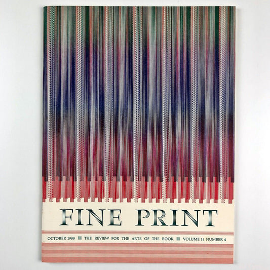 Fine Print. A Review for the Arts of the Book – Vol 14, No 4 October 1988 | Adrian Frutiger