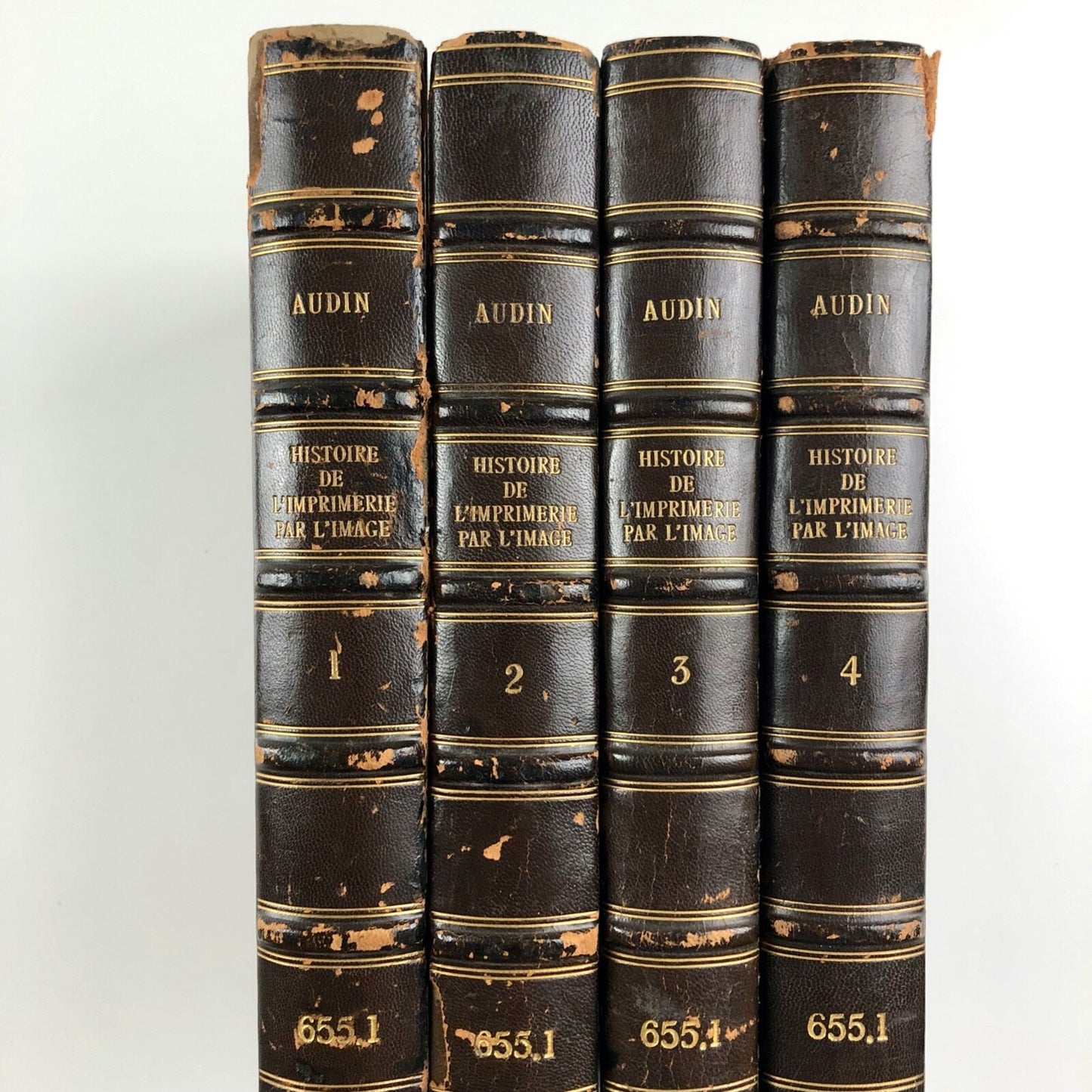 Histoire de l’Imprimerie par l’Image by Marius Audin 4 vols | I. La technique, II. La Lettre D'Imprimerie, III. Esthétique du Livre; IV. Bibelots ou Bilboquets | Henry Jonquières, Paris 1928-29