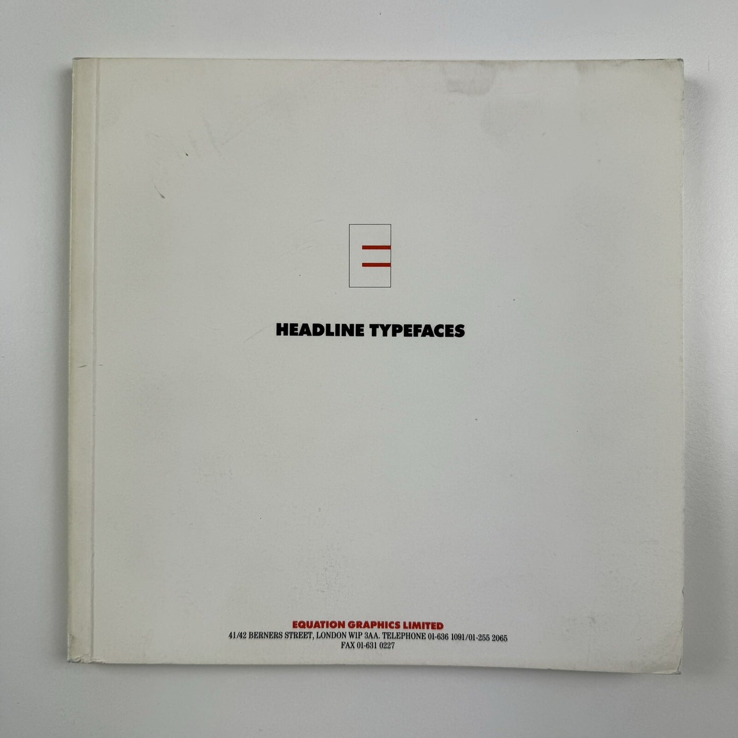 Headline Typefaces – Equation Graphics Ltd London | Type specimen booklet, undated