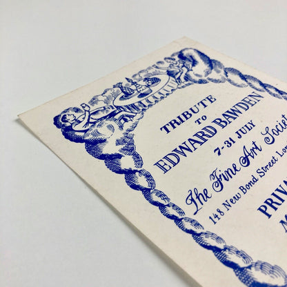 Private view invite for Tribute to Edward Bawden | Fine Art Society, 1992