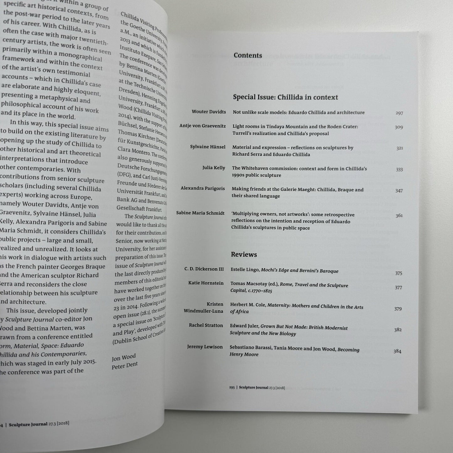Sculpture Journal | Vol 27.3 2018 | Liverpool University Press and The Public Monuments and Sculpture Association | [Eduardo] Chillida in Context