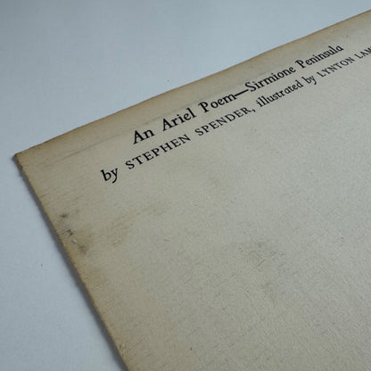 An Ariel Poem - Sirmione Peninsula by Stephen Spender, illustrated by Lynton Lamb, 1954 unopened envelope