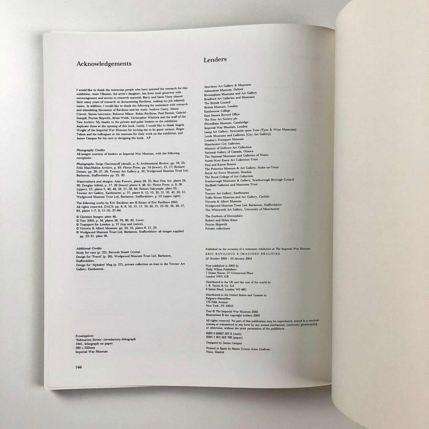 Eric Ravilious Imagined Realities by Alan Powers | Imperial War Museum, London, 2003