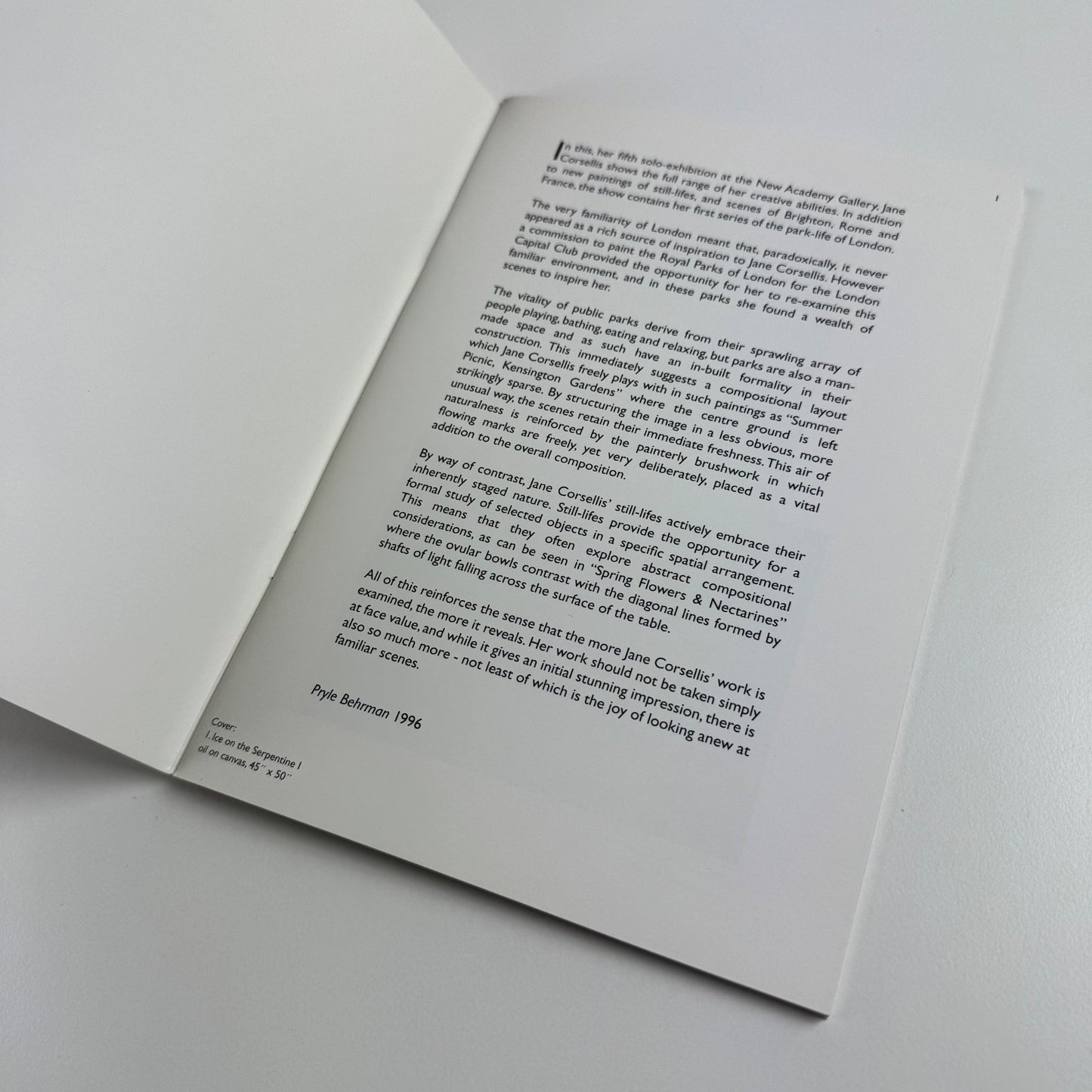 Jane Corsellis | The New Academy Gallery, London, 1996
