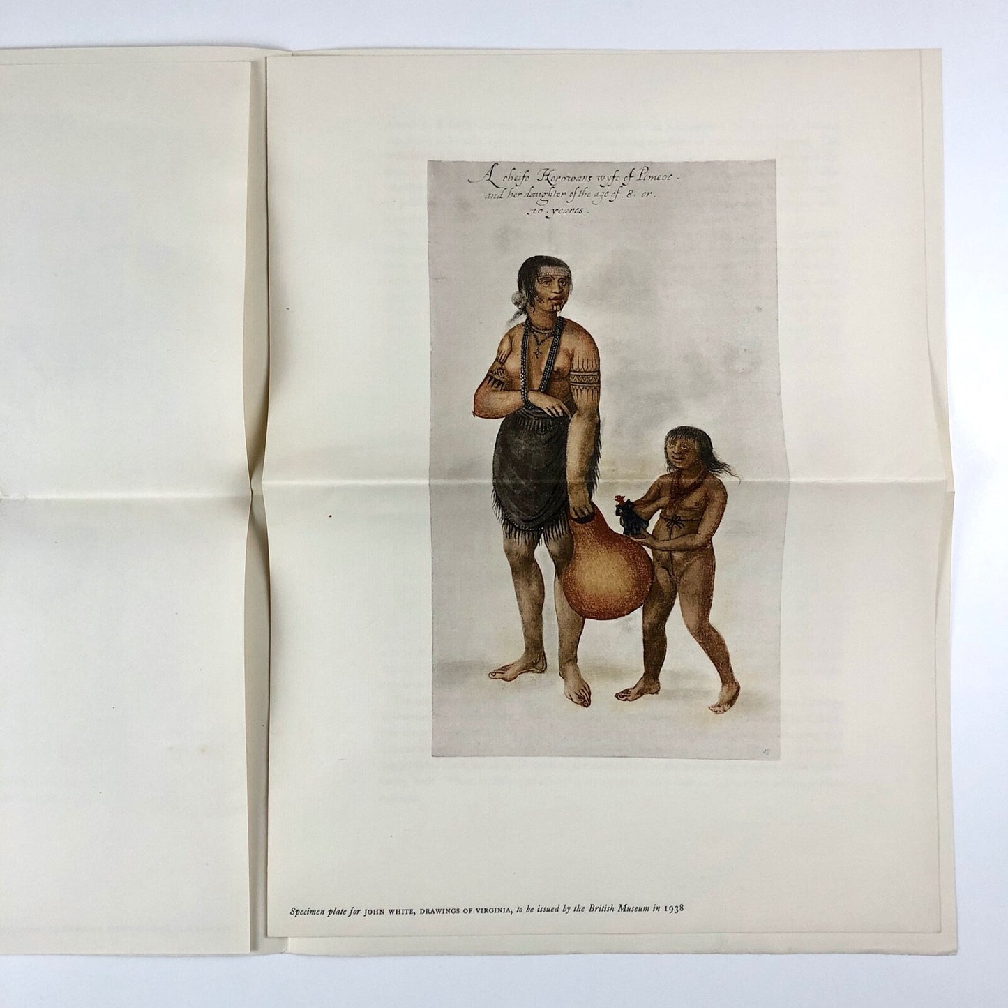 Prospectus for John White’s Drawings of Virginia A.M. Hind British Museum 1938