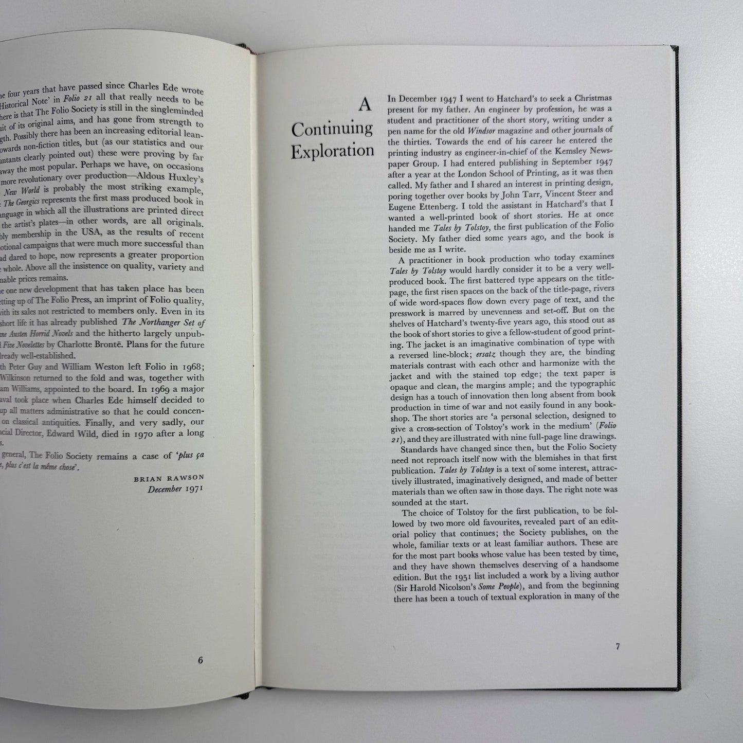 Folio 1968-1971. A bibliography of The Folio Society intro Hugh Williamson, 1972