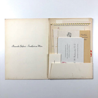 Bernhard-Schönschrift zart und kräftig type specimen folder and inserts | design by Lucian Bernhard | Bauersche Giesserei, undated