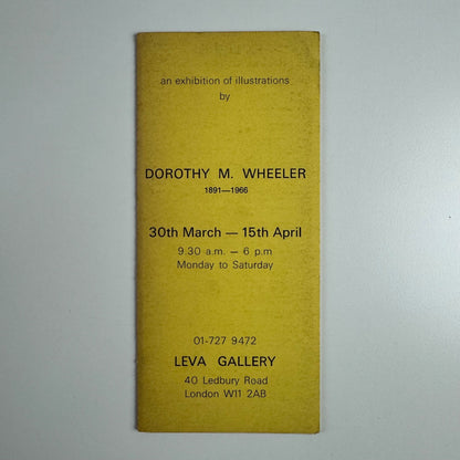 An exhibition of illustrations by Dorothy M. Wheeler 1891-1966 | Leva Gallery, presumably 1966