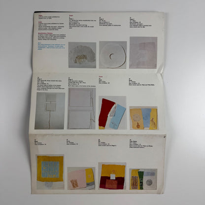 Fold-out poster/leaflet for Pages and Fuses and other prints by Robert Rauschenberg | Welsh Arts Council, 1975