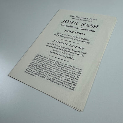 Prospectus: John Nash the painter as illustrator John Lewis | A Special Edition | Pendomer Press, 1978