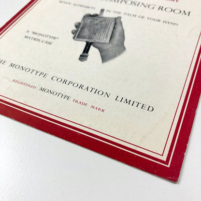 Monotype Corporation composing and casting machine | Promotional leaflet, 1950s?