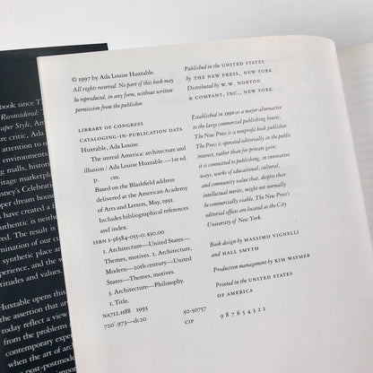 The Unreal America: Architecture and Illusion by Ada Louise Huxtable | The New Press, New York,  1997
