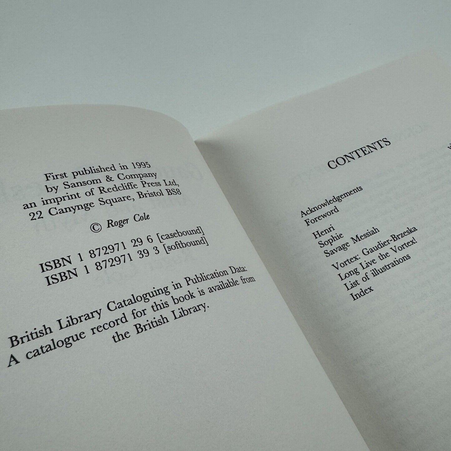 Gaudier Brzeska Artist and Myth by Roger Cole | Sansom & Company, 1995