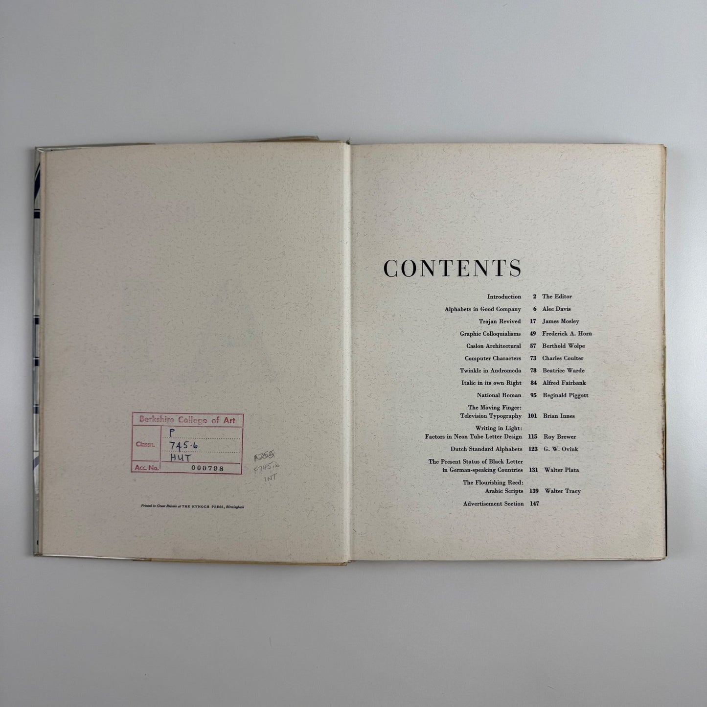 Alphabet 1964. International Annual of Letterforms ed R.S. Hutchings | James Moran, 1964