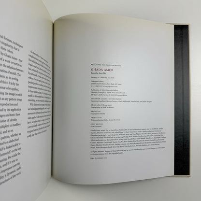 Ghada Amer. Breathe Into Me | Gagosian New York exhibition catalogue, 2006