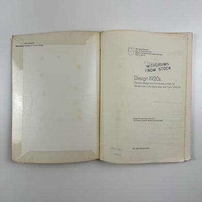 Design 1920’s | Open University textbook | Tim Benton, Charlotte Benton, Aaron Scharf, 1975