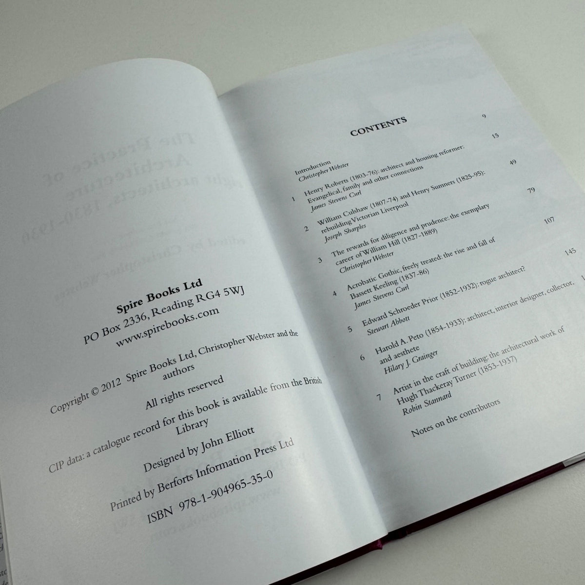 The Practice of Architecture eight architects 1830-1930 Christopher Webster 2012