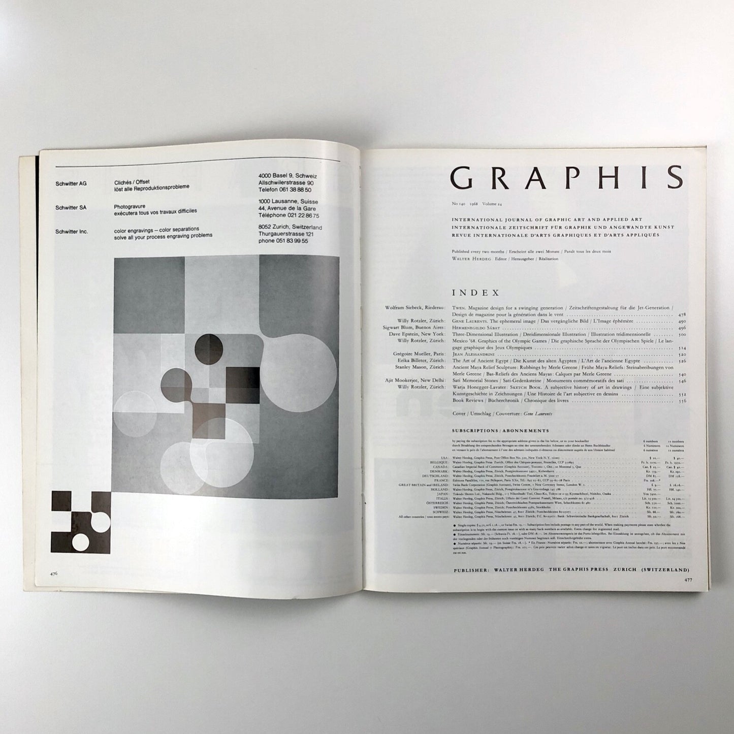 Graphis No 140 Vol 24 1968 | Walter Herdeg | The Graphis Press