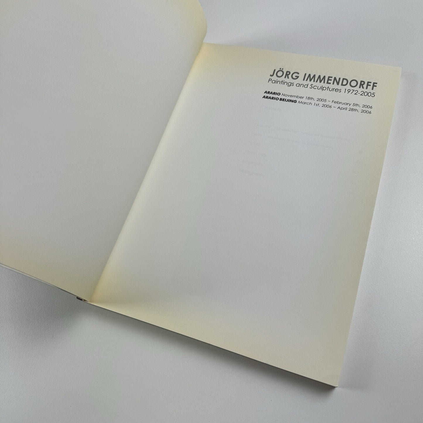 Jörg Immendorff. Paintings and sculptures 1972-2005 | Arario Gallery catalogue, 2005
