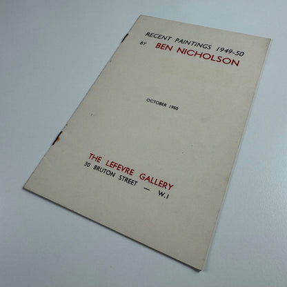 Recent Paintings 1949-50 by Ben Nicholson | The Lefevre Gallery, October 1950