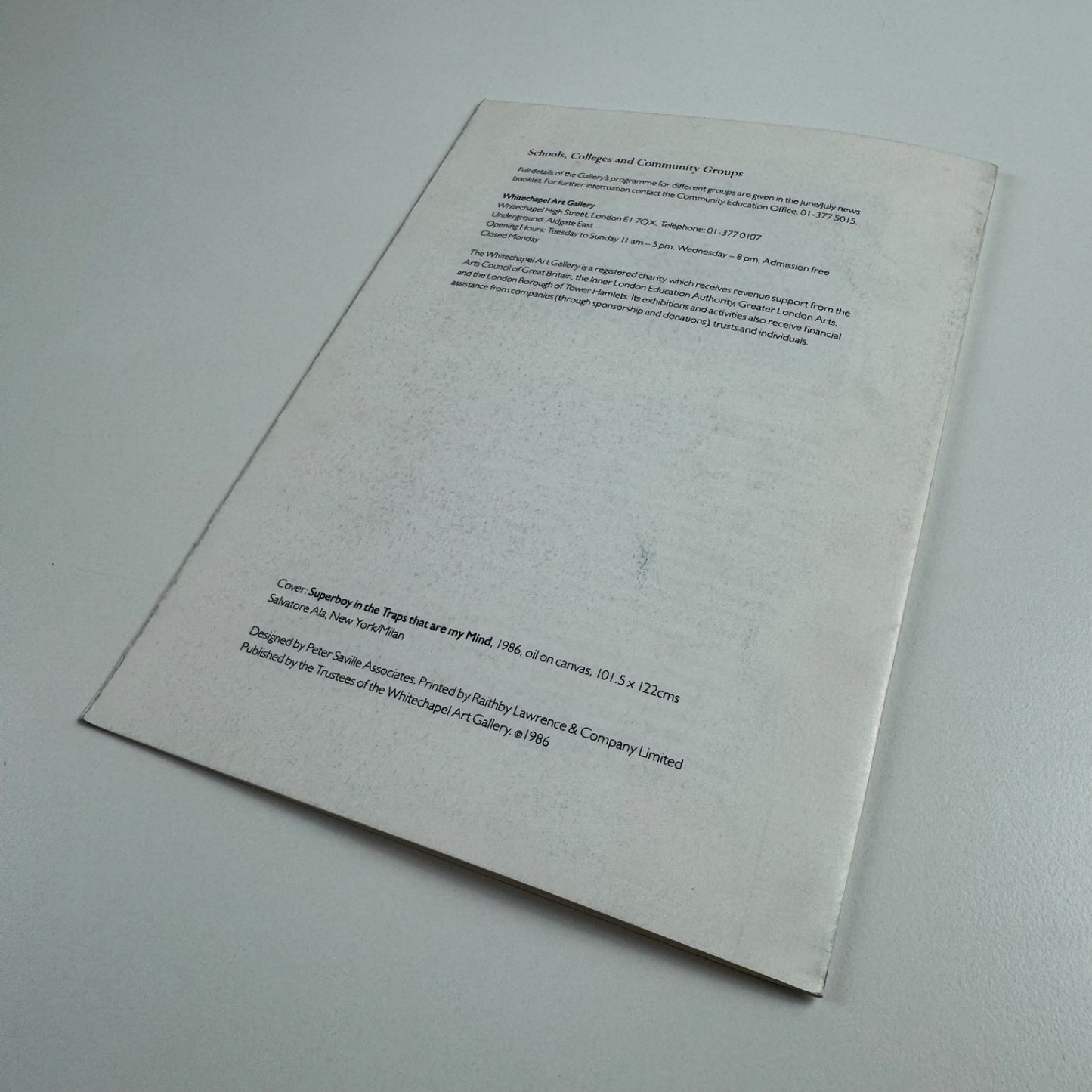 Leaflet for Jeffrey Dennis: Recent Paintings | New Gallery, 1986 text Stuart Morgan