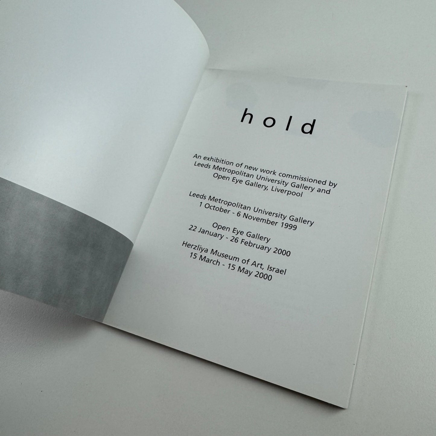 Hold. Bashir Makhoul | Leeds Metropolitan University Gallery/Open Eye Gallery, 1999/2000