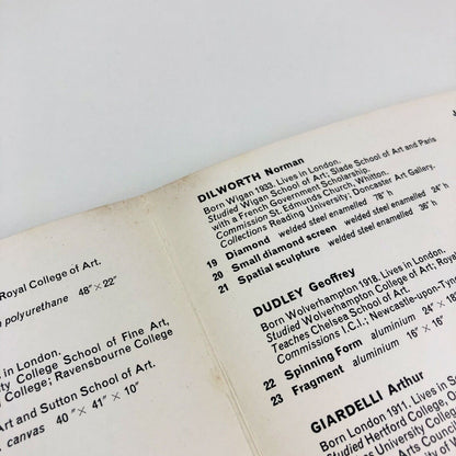Folding card Experiment in Form Grosvenor Gallery, 1966